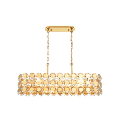 Eurofase 40-in 320W Perrene Chandelier, 8-Light, E12, 120V, Gold