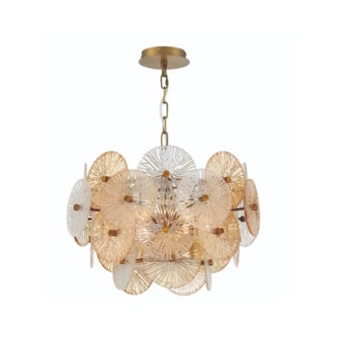 Eurofase 20-in 360W Sue-Anne Chandelier, 6-Light, E12, 120V, Matte Gold