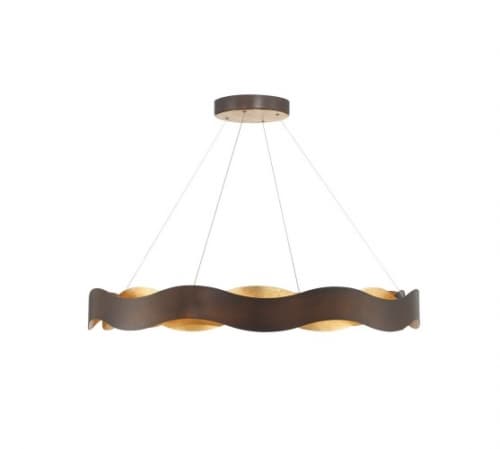 Eurofase 46-in 130W Vaughan LED Chandelier, 989 lm, 120V, 3000K, Bronze/Gold