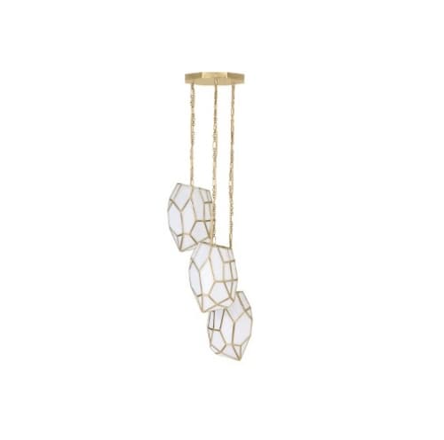 Eurofase 18-in 180W Heera Chandelier, 3-Light, E26, 120V, Gold