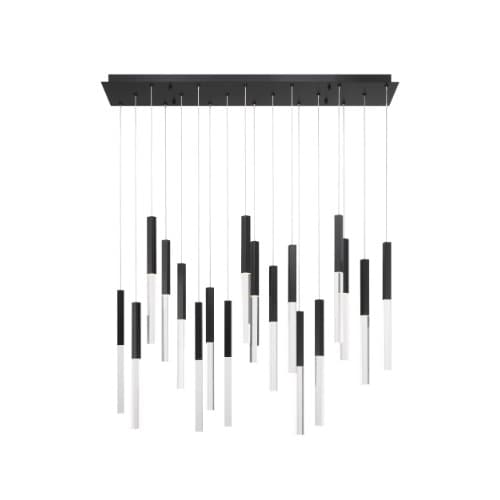 Eurofase 42-in 55W Benicio LED Chandelier, 18-Light, 120V, 3000K, Black