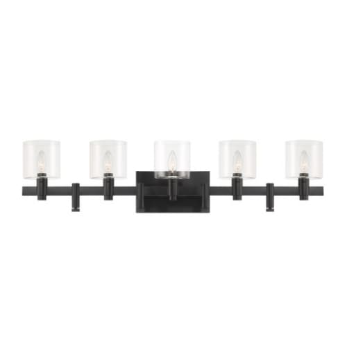 Eurofase 38-in 200W Decato Vanity, 5-Light, E12, 120V, Black