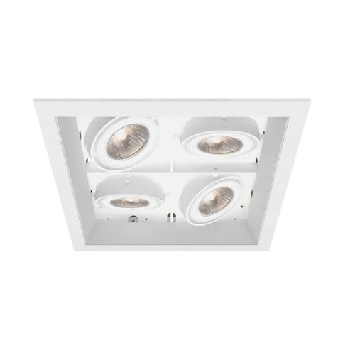 Eurofase 200W Recessed Light w/ Trim, Square, 4-Light, GU10, 120V, White/White