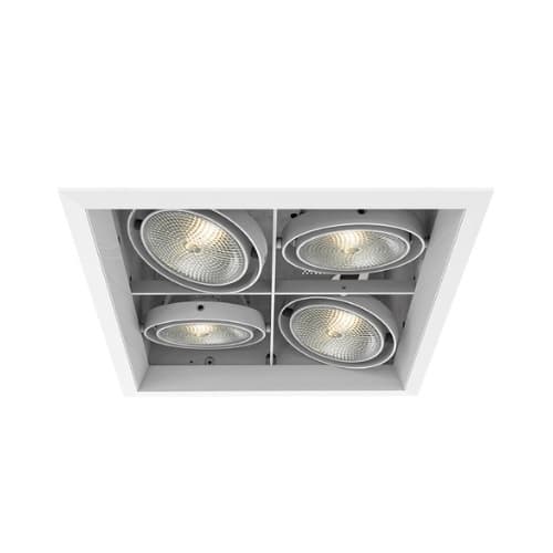 Eurofase 300W Recessed Light w/ Trim, Square, 4-Light, PAR30, 120V, White/White