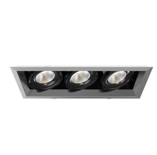 Eurofase 45W Recessed Light w/ Trim, 3-Light, 40°, 120V, 3500K, Platinum/Black