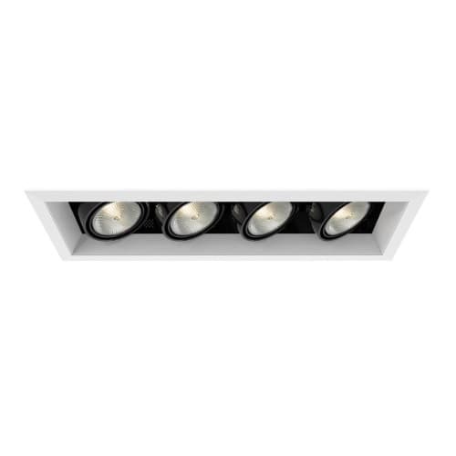 Eurofase 200W Recessed Light w/ Trim, Linear, 4-Light, PAR20, 120V, White/Black