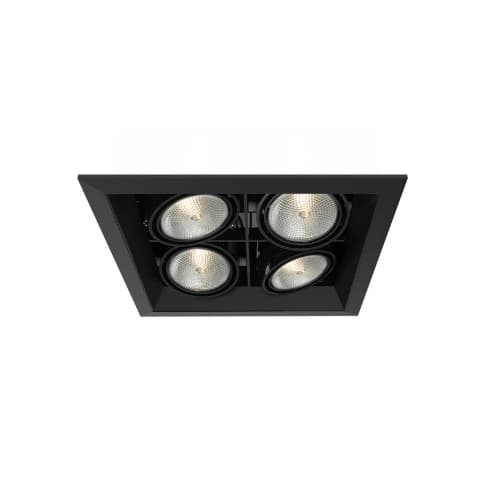 Eurofase 200W Recessed Light w/ Trim, Square, 4-Light, PAR20, 120V, Black/Black