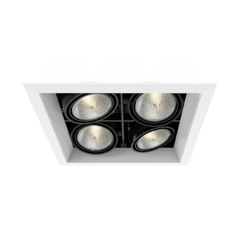 Eurofase 200W Recessed Light w/ Trim, Square, 4-Light, PAR20, 120V, White/Black