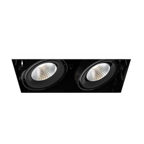 Eurofase 12-in 52W Recessed Downlight, 2-Light, Flood, 120V, 5000 lm, 3000K, BK