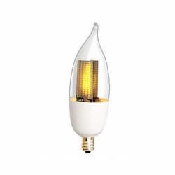 Euri Lighting 1W LED A9.5 Bulb, E12, 50 lm, 120V, 2200K, Clear