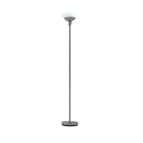 Euri Lighting 24W LED Torchiere Lamp, Acid Etched Glass, 120V, Brushed Nickel