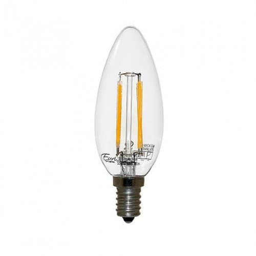 Euri Lighting 2700K 4W B10-2000E Warm White LED Filament Bulbs - Energy Star