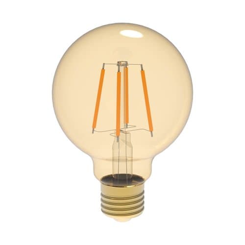 Euri Lighting 2400K 7W G25-2000a Amber Tint LED Filament Bulbs with E26 base