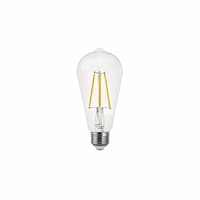 7W LED ST19 Filament Bulb, Dimmable, E26, 800 lm, 120V, 2700K