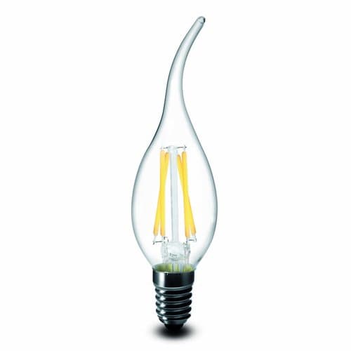 Euri Lighting 3.6 Watt LED Filament Bulb, Flame Tip, 2700K 