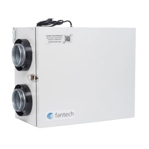 Fantech 48W HRV Side Duct Connection Fresh Air Vent, 52 CFM, 60 Hz, 120V