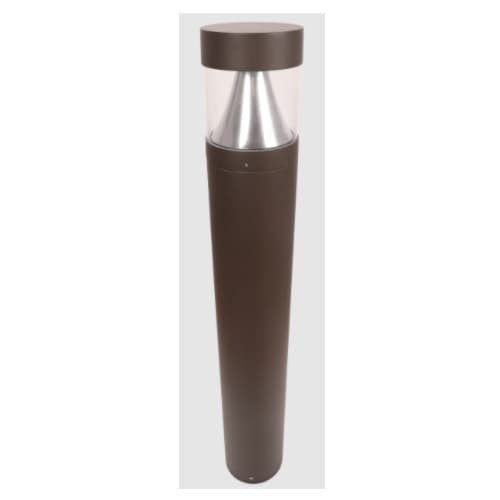 GlobaLux 42-in Round LED Bollard, Wattage & CCT Adjustable, Photocell, 120V-277V, Bronze