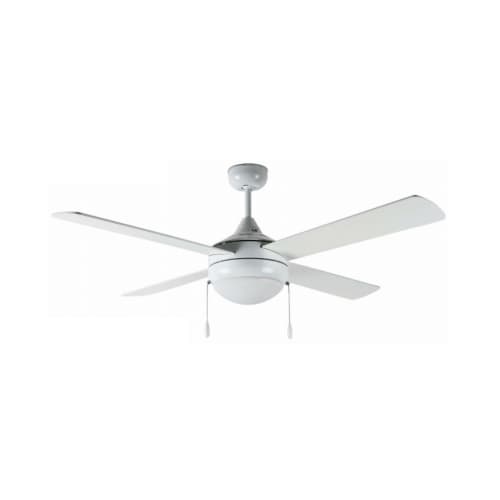 GlobaLux 52-in Energy Star Skylux Fan w/Light Kit & Chain, 4 Blade, E26, WH