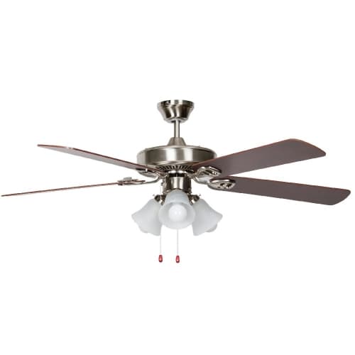 GlobaLux 52-in HEH Fan w/ Light Kit & Chain, E26, 5 Blade, Black/Black