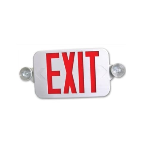 GlobaLux LED Combo Exit/Emergency Sign, Low Profile, 120V/277V, White