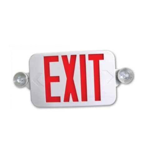 GlobaLux Low Profile LED Emergency Exit Combo, White Housing w/Red Letters