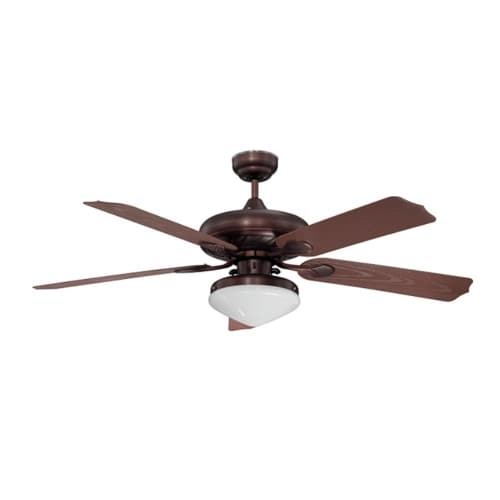 GlobaLux 52-in LIN Ceiling Fan w/ Light Kit & Chain, 5 Blade, E26, BK/BK