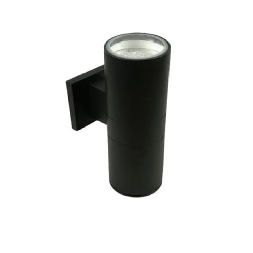 GlobaLux 12W LED Outdoor Cylinder Light w/ Backup, Up/Down, 120V, 3000K, Black