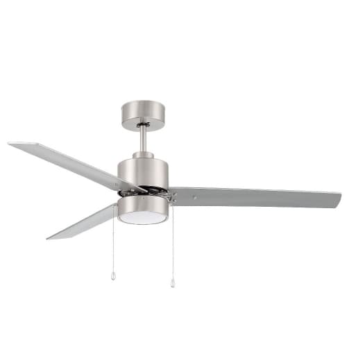 GlobaLux 52-in MCF Fan w/ Light Kit & Chain, 3 Blade, 3000K, Silver/Nickel