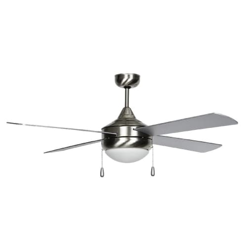 GlobaLux 52-in Skylux Fan w/ Light Kit & Chain, E26, 3 Blade, Silver/Nickel