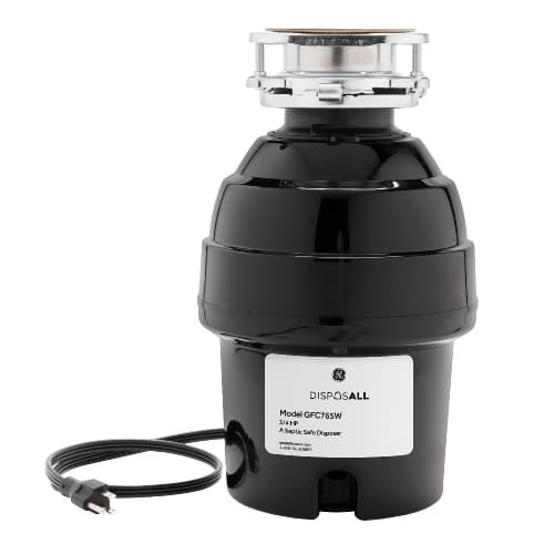 GE 3/4 HP Universal Garbage Disposer w/ Cord, 6A, 120V