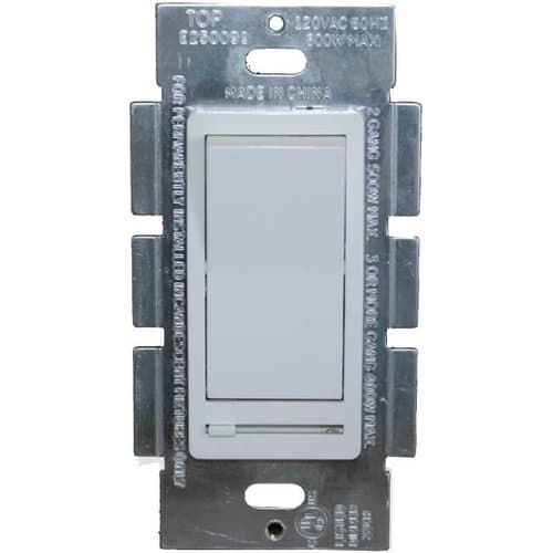 GP 600W LED Compatible Decorative Dimmer w/ Rocker Switch, White