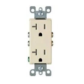 GP 20 Amp Decora Duplex Receptacle Outlet, Ivory