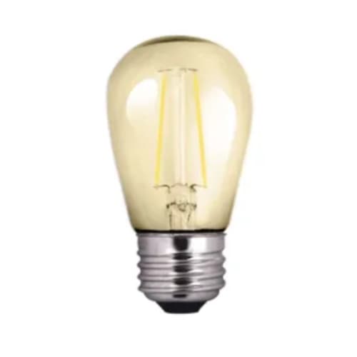 Halco 2W LED S14 Filament Bulb, Non-Dim, E26, 160 lm, 120V, 2200K, Amber