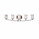 HomEnhancements 60W Lexington Vanity, 5-Light, White Glass, Brushed Nickel