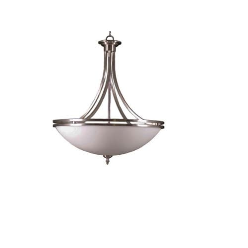 HomEnhancements 60W Dallas Semi-Flush Mount, 5-Light, White Glass, Brushed Nickel