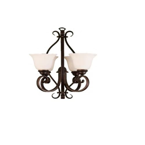 HomEnhancements 60W El Paso Chandelier, 4-Light, White Glass, Oil Rubbed Bronze