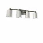 HomEnhancements 60W Sonora Vanity Light, 4-Light, Clear & White Glass, Brushed Nickel