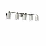 HomEnhancements 60W Sonora Vanity Light, 5-Light, Clear & White Glass, Brushed Nickel