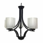 HomEnhancements 60W Sonora Chandelier, 5-Light, Clear & White Glass, Matte Black