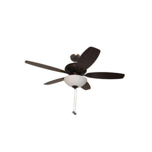 HomEnhancements 52-in UFO Fan, 2-Light, 5-Blade, 4900 CFM, White Glass, Oil Rub Bronze