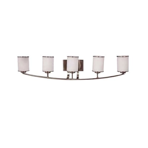 HomEnhancements 60W Lexington Vanity, 5-Light, Clear Glass, Brushed Nickel