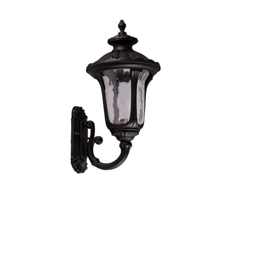 HomEnhancements 60W Coach Light, 1-Light, Medium, Clear Water Glass, Matte Black