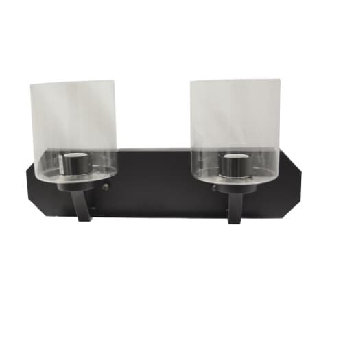 HomEnhancements 60W Paris Vanity, 2-Light, Clear Cylinder Glass, Brushed Nickel