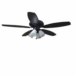 HomEnhancements 52-in UFO Fan, 4-Light, 5-Blade, 4900 CFM, White Glass, Matte Black