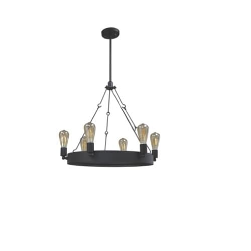 HomEnhancements Justin Series Ring Chandelier, 6-Light, E26, Matte Black