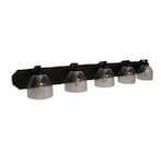 HomEnhancements 60W Victoria Vanity, 5-Light, Clear Glass, Matte Black