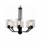 HomEnhancements 60W Paris Chandelier, 6-Light, Clear Cylinder Glass, Matte Black 