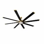 HomEnhancements 84-in 15W Ceiling Fan w/ Black Blades, 6-Speed, 120V, 3000K, Gold