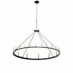 Vivio 60-in Big Ring Chandelier, 1-Tier, 18-Light, E12, 120V, 2700K, Black