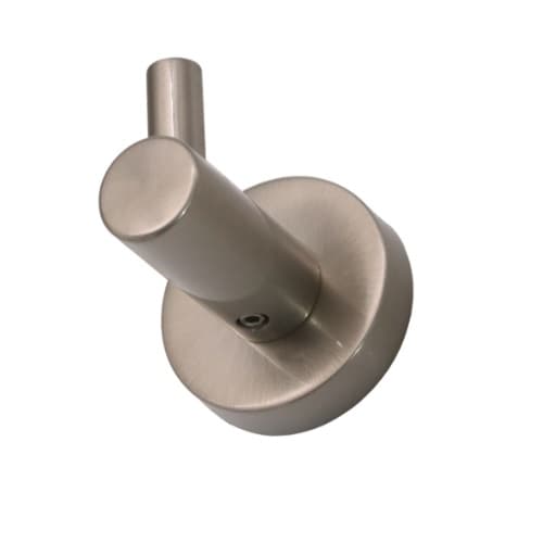 HomEnhancements Modern Single Robe Hook, Round, Satin Nickel